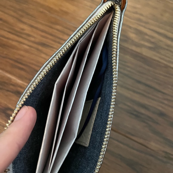 Clare V WALLET CLUTCH - SILVER METALLIC CROCO - Picture 5 of 6